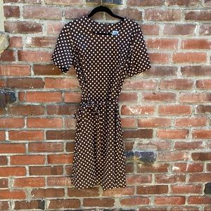 Vintage Brown Polka Dot Dress